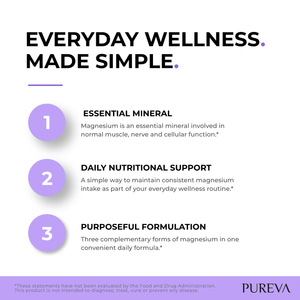Everyday wellness made simple: essential mineral support, daily nutritional consistency, three-form purposeful formulation